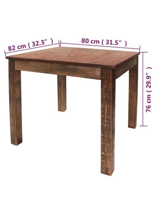 Söögilaud taastatud puidust 82 x 80 x 76 cm