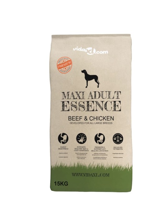 Premium koerte kuivtoit maxi adult essence beef & chicken 15 kg