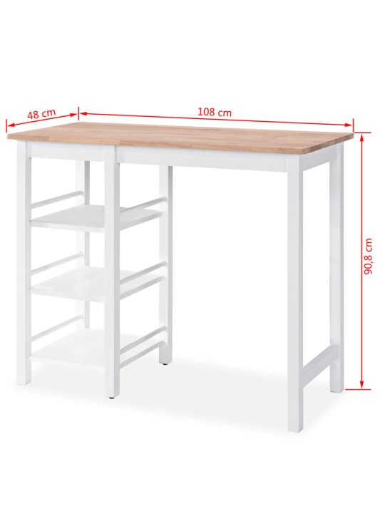 3-osaline baarikomplekt, mdf, valge