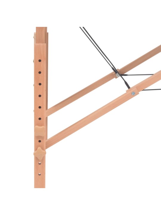 3-tsooniline kokkupandav massaažilaud ja -tool 10 cm, valge