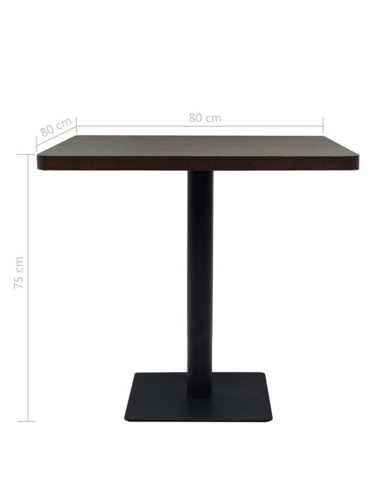 Kandiline bistroolaud mdf ja teras 80 x 80 x 75 cm, hallikaspruun