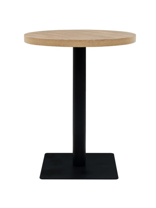 Ümmargune bistroolaud mdf ja teras 60 x 75 cm, tammevärvi