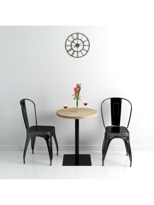 Ümmargune bistroolaud mdf ja teras 60 x 75 cm, tammevärvi