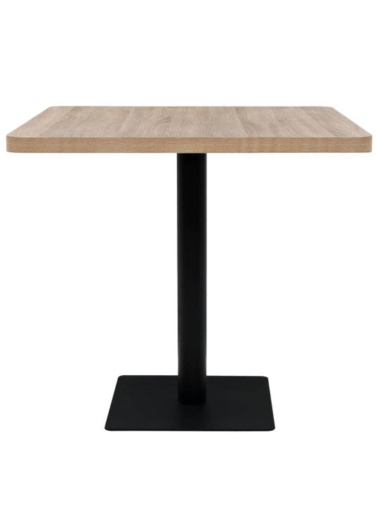 Kandiline bistroolaud mdf ja teras 80 x 80 x 75 cm, tammevärvi