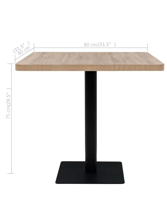 Kandiline bistroolaud mdf ja teras 80 x 80 x 75 cm, tammevärvi