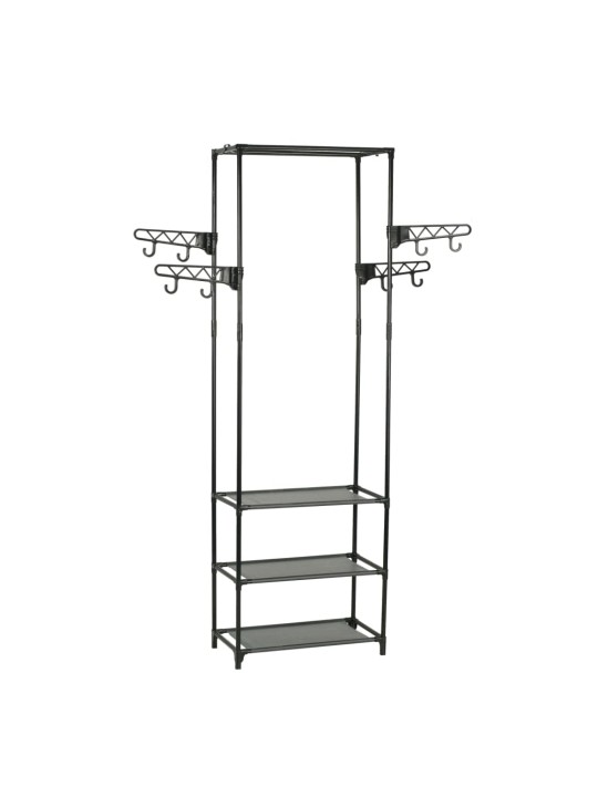 Riidenagi, teras ja mittekootud kangas 55 x 28,5 x 175 cm, must