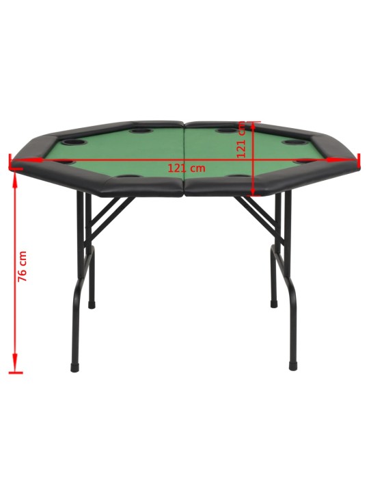 Kokkupandav pokkerilaud 8 mängijale, kaheksanurkne, roheline