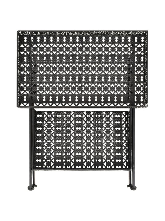 Kokkupandav teelaud, metall 58 x 35 x 72 cm, must