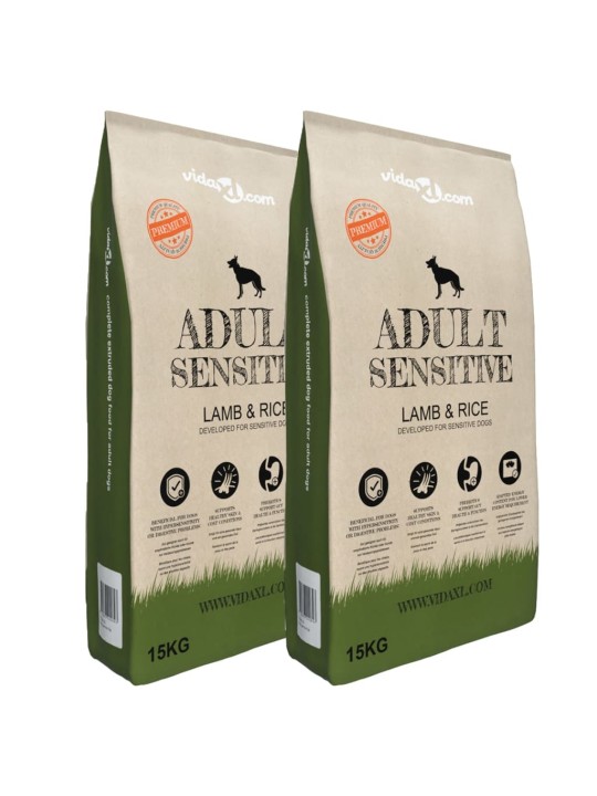 Premium koerte kuivtoit "adult sensitive lamb & rice" 2 tk, 30 kg