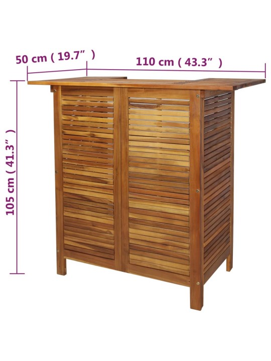 Baarilaud 110 x 50 x 105 cm, akaatsiapuit