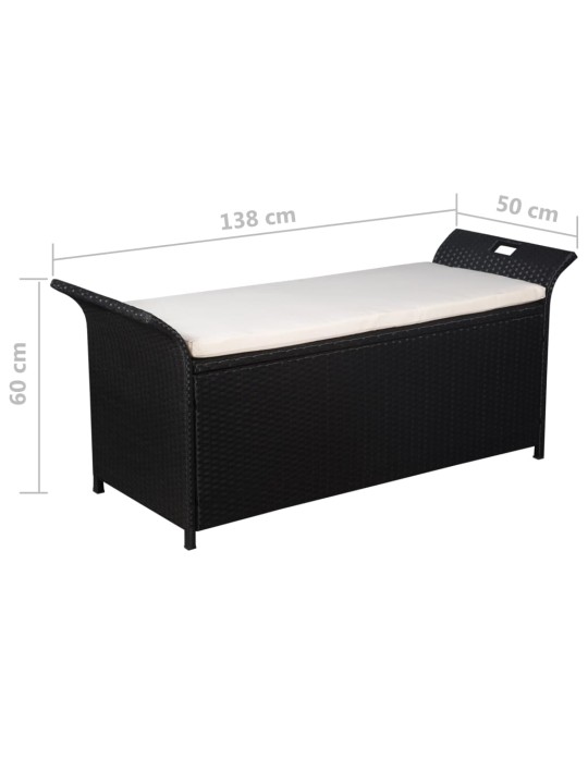 Hoiupink padjaga, 138 cm, polürotang, must