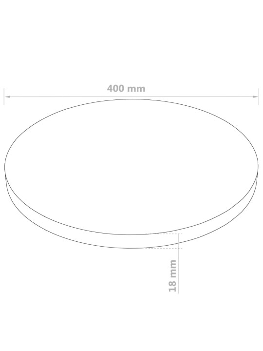 Lauaplaat mdfist, ümmargune, 400 x 18 mm