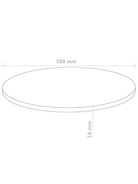 Lauaplaat mdfist, ümmargune, 500 x 18 mm