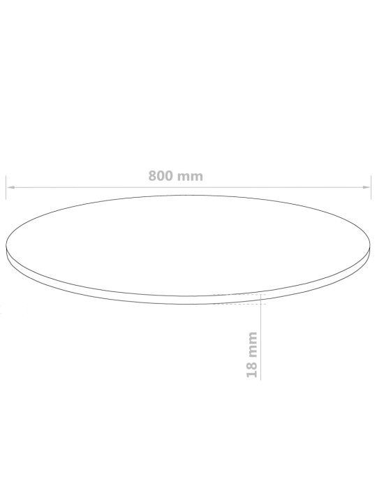 Lauaplaat mdfist, ümmargune, 800 x 18 mm