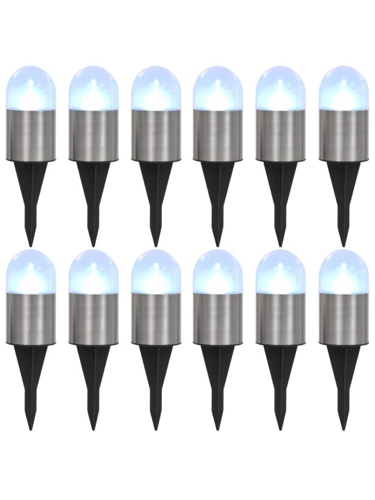Päikesepatareidega maapinnavalgustid, 12 tk LED-tuled, valge