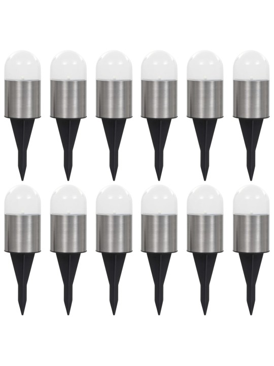 Päikesepatareidega maapinnavalgustid, 12 tk LED-tuled, valge