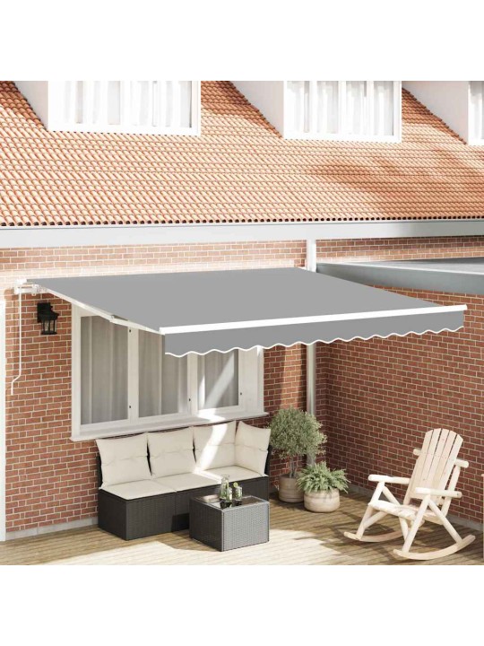 Varikatus manuaalne valge 3,5 x 2,5 m metall