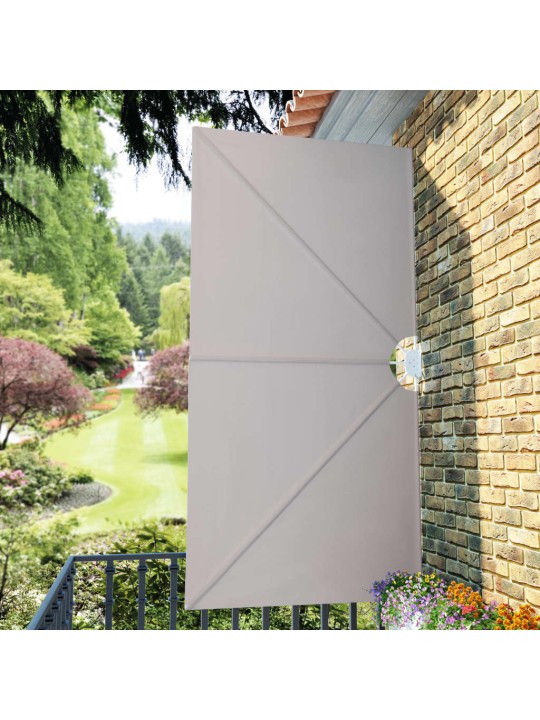 Kokkupandav terrassi külgmarkiis kreemjasvalge 300 x 150 cm
