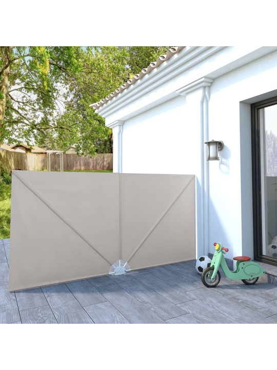 Kokkupandav terrassi külgmarkiis kreemjasvalge 300 x 150 cm