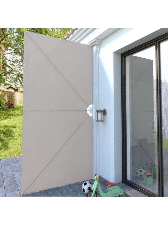 Kokkupandav terrassi külgmarkiis kreemjasvalge 400 x 200 cm