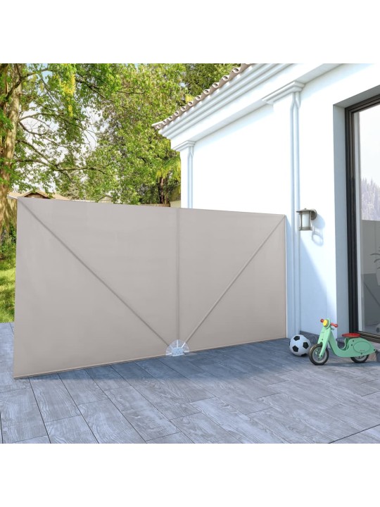 Kokkupandav terrassi külgmarkiis kreemjasvalge 400 x 200 cm