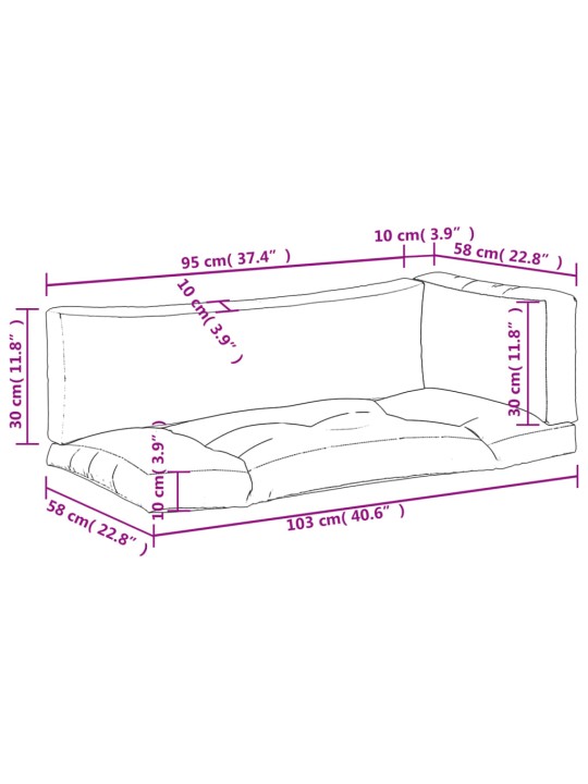 Euroaluse istmepadjad, 3 tk, hall, kangas