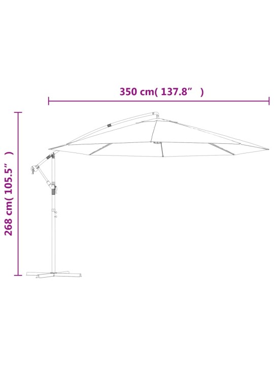 Konsooldisainiga päikesevari, alumiiniumpost, 350 cm antratsiit