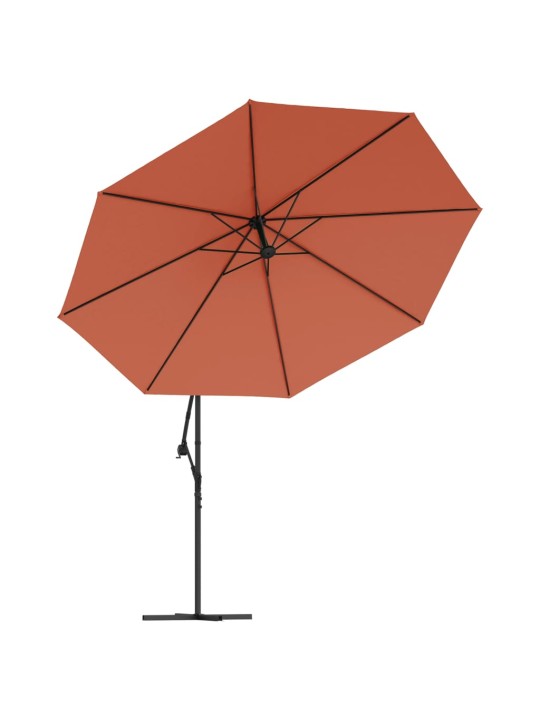 KONSOOLDISAINIGA PÄIKESEVARI, ALUMIINIUMPOST, 350 CM, TERRAKOTA