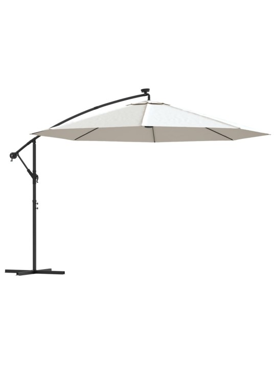 KONSOOLDISAINIGA PÄIKESEVARI LED, METALLPOST, 350 CM LIIVAKARVA
