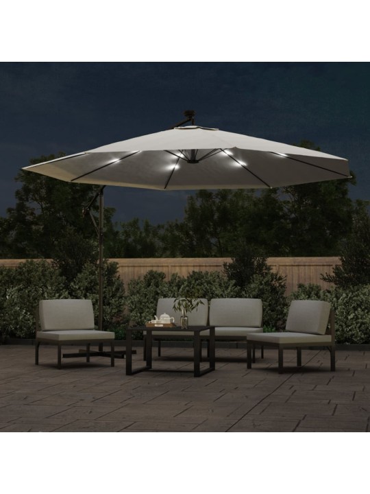 KONSOOLDISAINIGA PÄIKESEVARI LED, METALLPOST, 350 CM LIIVAKARVA