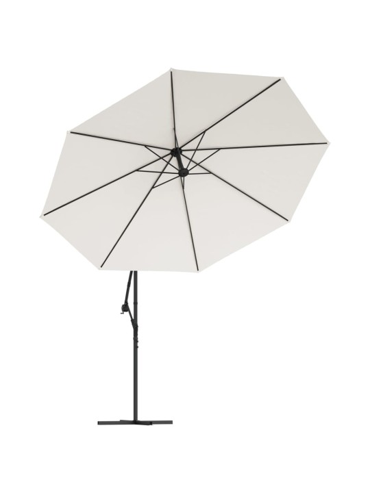 KONSOOLDISAINIGA PÄIKESEVARI LED, METALLPOST, 350 CM LIIVAKARVA