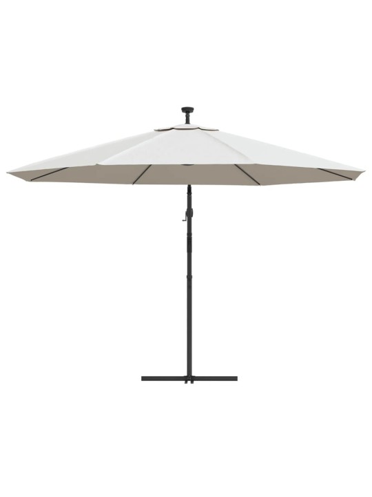 KONSOOLDISAINIGA PÄIKESEVARI LED, METALLPOST, 350 CM LIIVAKARVA