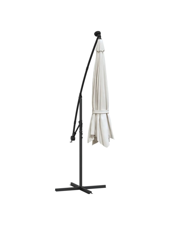 KONSOOLDISAINIGA PÄIKESEVARI LED, METALLPOST, 350 CM LIIVAKARVA