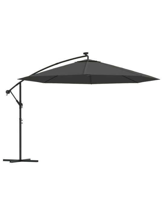 KONSOOLDISAINIGA PÄIKESEVARI LED, METALLPOST, 350 CM ANTRATSIIT