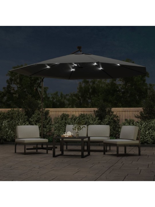 KONSOOLDISAINIGA PÄIKESEVARI LED, METALLPOST, 350 CM ANTRATSIIT
