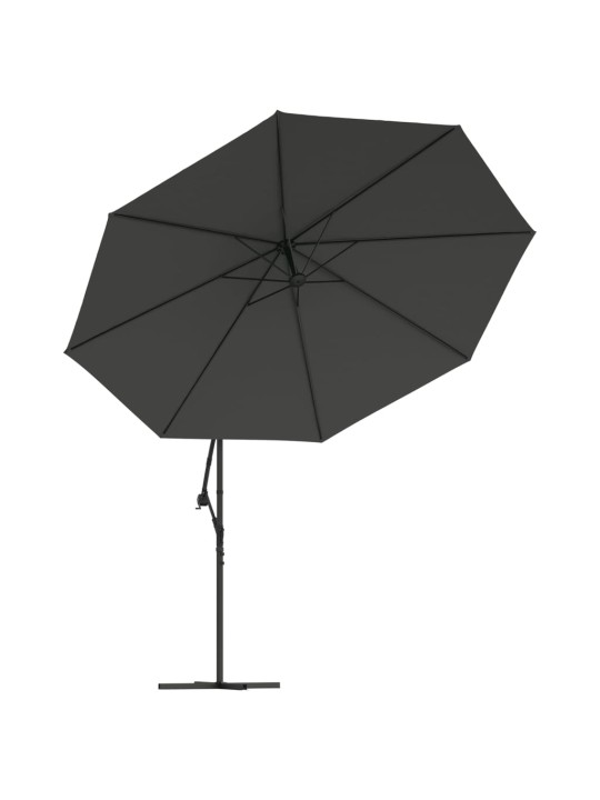 KONSOOLDISAINIGA PÄIKESEVARI LED, METALLPOST, 350 CM ANTRATSIIT