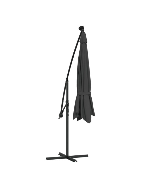 KONSOOLDISAINIGA PÄIKESEVARI LED, METALLPOST, 350 CM ANTRATSIIT
