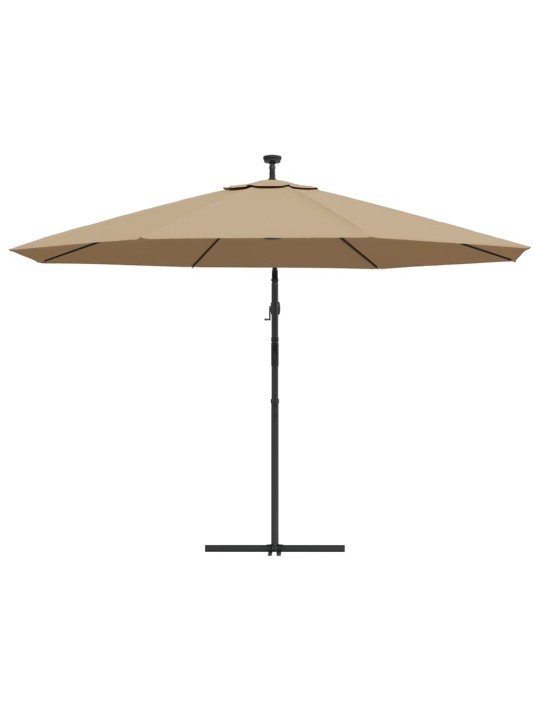KONSOOLDISAINIGA PÄIKESEVARI LED, METALLPOST, 350 CM PRUUNIKAS