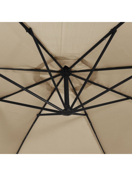 KONSOOLDISAINIGA PÄIKESEVARI LED, METALLPOST, 350 CM PRUUNIKAS