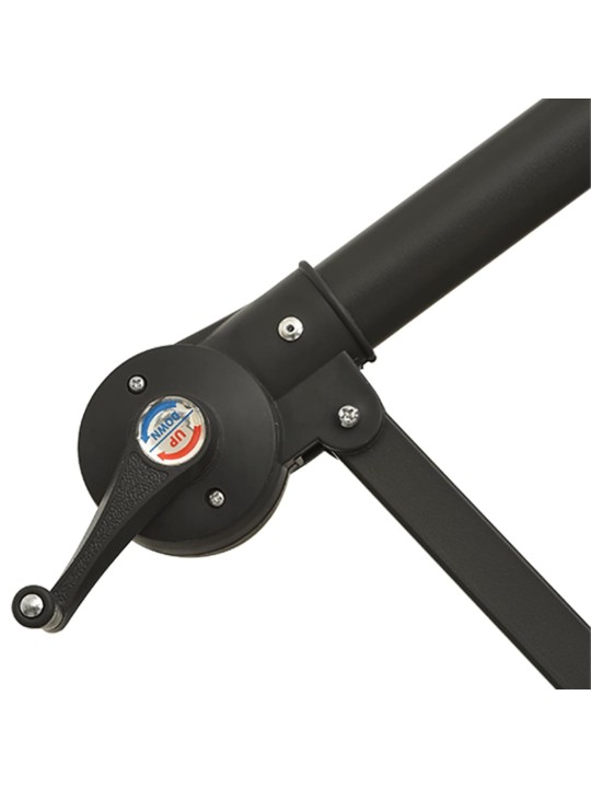 KONSOOLDISAINIGA PÄIKESEVARI LED, METALLPOST, 350 CM PRUUNIKAS