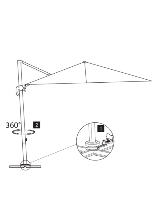 Konsooldisainiga päikesevari, alumiiniumpost, 400x300 cm liiv