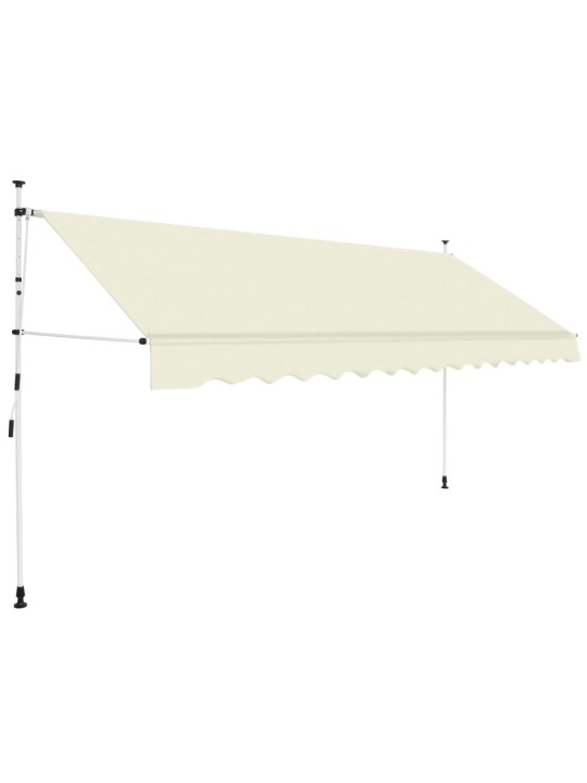 Käsitsi sissetõmmatav varikatus, 400 cm, kreemjasvalge