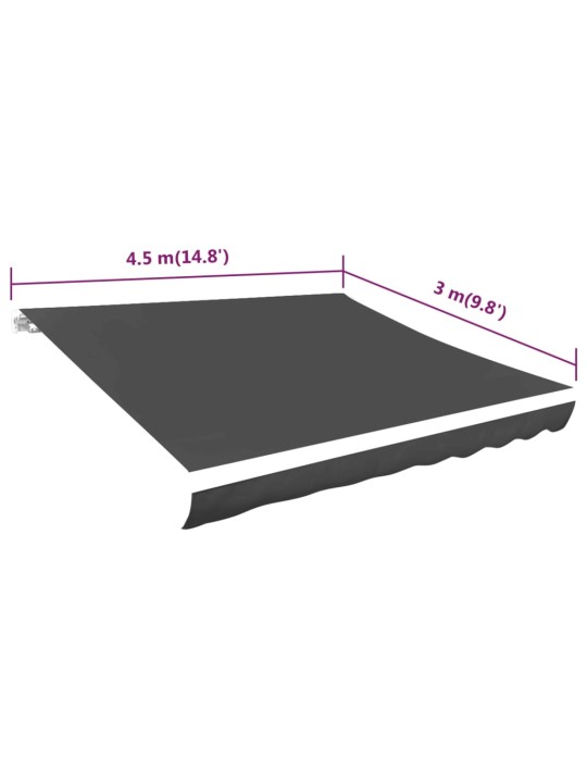 Varikatuse riie, antratsiit, 450 x 300 cm