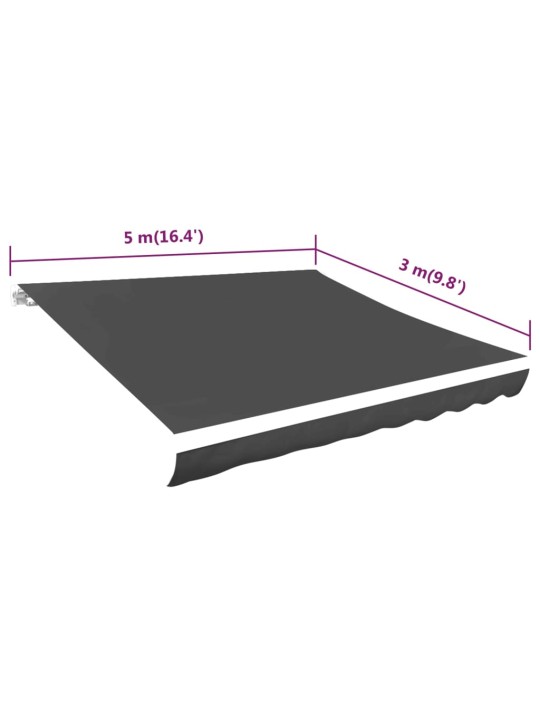 Varikatuse riie, antratsiit, 500 x 300 cm