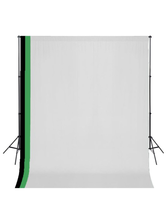 FOTOSTUUDIO KOMPLEKT 3 TAUSTA JA REGULEERITAVA RAAMIGA 3 X 3 M