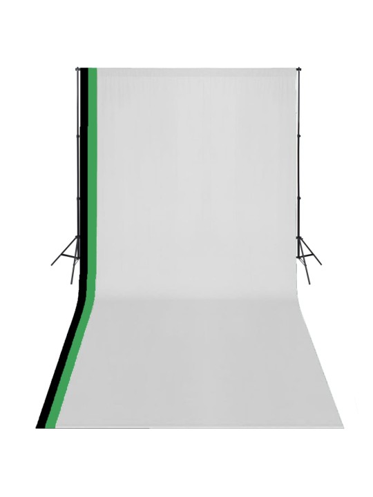 FOTOSTUUDIO KOMPLEKT 3 TAUSTA JA REGULEERITAVA RAAMIGA 3 X 6 M