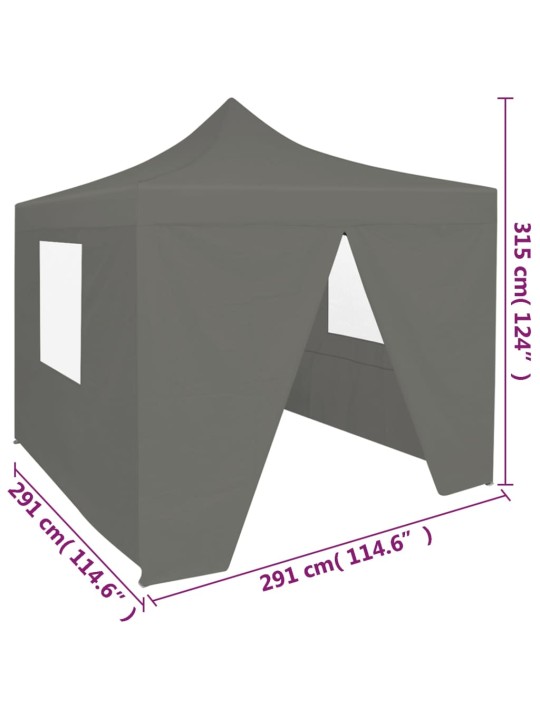 Kokkupandav pop-up peotelk 4 külgseinaga 3 x 3 m antratsiithall