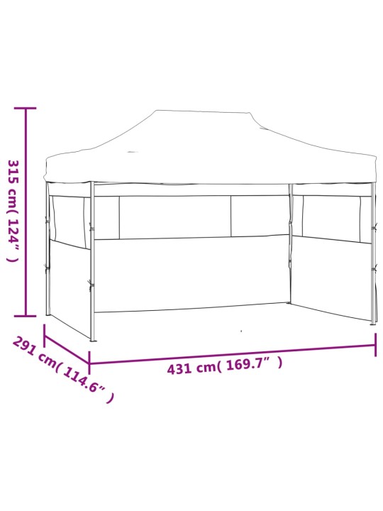 Kokkupandav telk 3 seinaga, 3 x 4,5 m, antratsiit