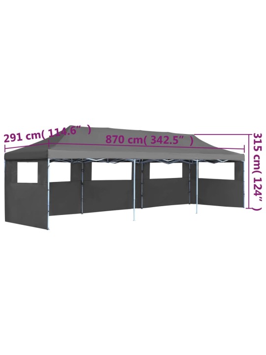 Kokkupandav pop-up peotelk 5 külgseinaga 3 x 9 m antratsiithall