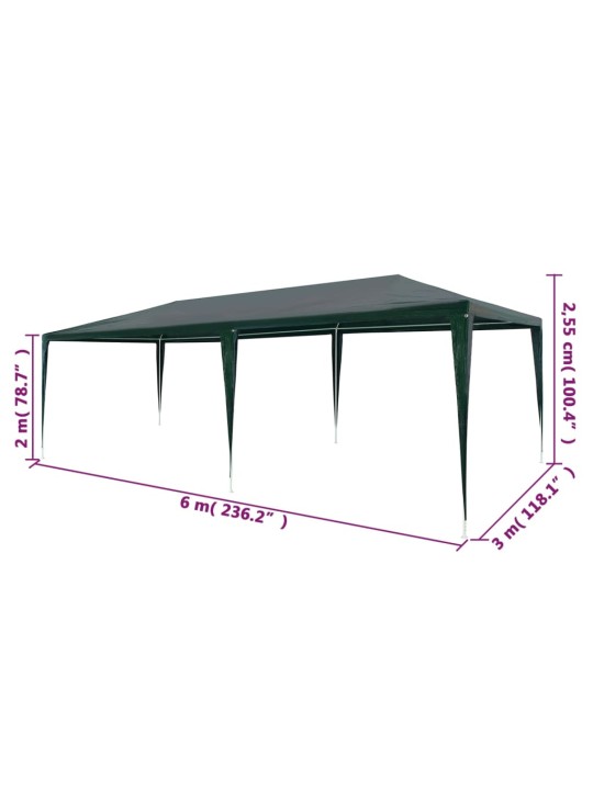 Peotelk 3 x 6 m, pe, roheline